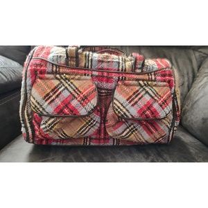 VERA BRADLEY LARGE PLAID SHOULDER BAG - RETIRED PATTERN